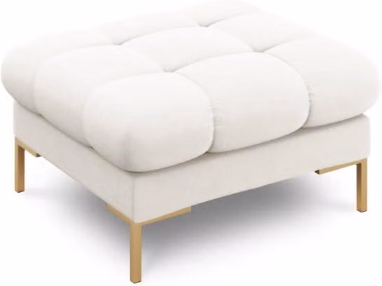 Cosmopolitan Design - Pouf "Bali" in tessuto strutturato beige chiaro