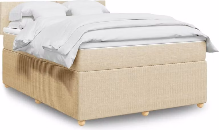 Maison Exclusive - Letto boxspring con materasso Crema 140x200 cm Tessuto