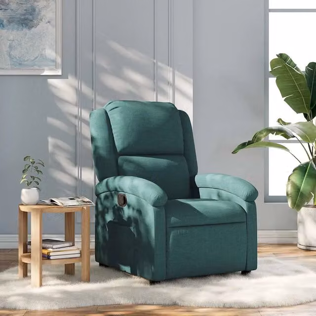 Poltrona Reclinabile Relax vidaXL in Tessuto Verde con Braccioli e Regolazione Manuale – 1