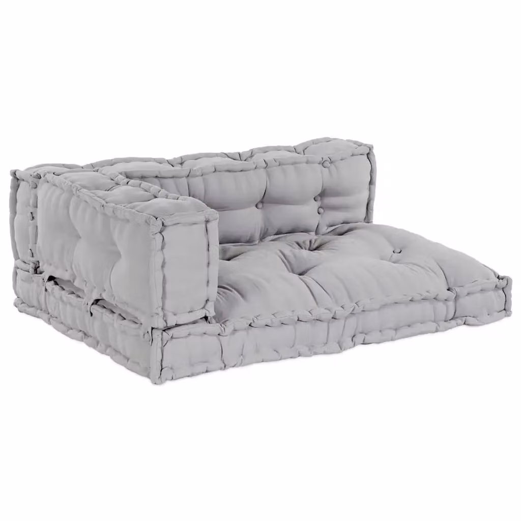 Set di 3 cuscini per divano pallet vidaXL in tessuto traspirante grigio L: 120 cm, P: 80 cm, H: 38 cm – 2