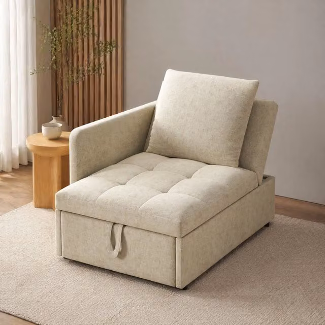Divano letto 3 in 1 REDOM beige con schienale regolabile L: 177 cm, P: 68 cm, H: 65 cm