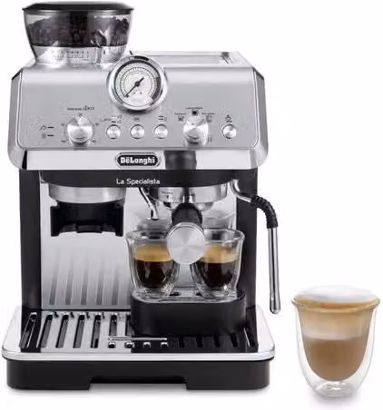 De’longhi dedica arte la specialista arte - macchina per caffè in chicchi manuale, montalatte manuale, 1400w, metal black (ec9155.mb) - EC9155 MB