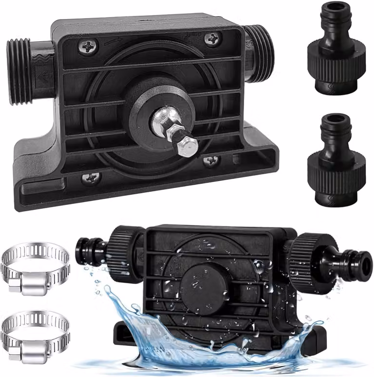 Pompa elettrica per trapano, mini, 1 pezzo, dimensioni 10,5 x 3,8 x 6,3 cm, colore nero