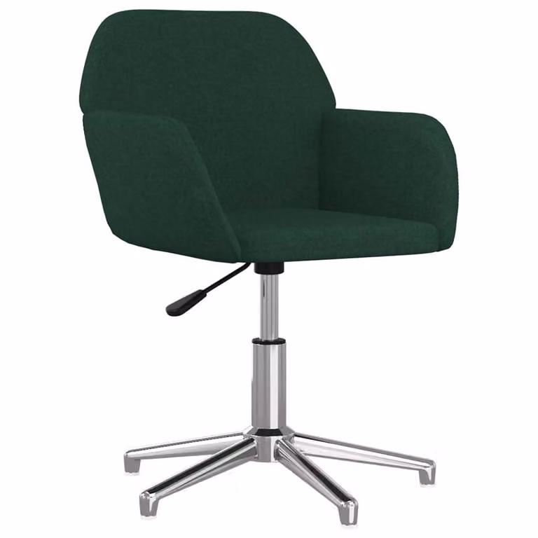 Sedia da Ufficio Girevole Verde Scuro in Tessuto
