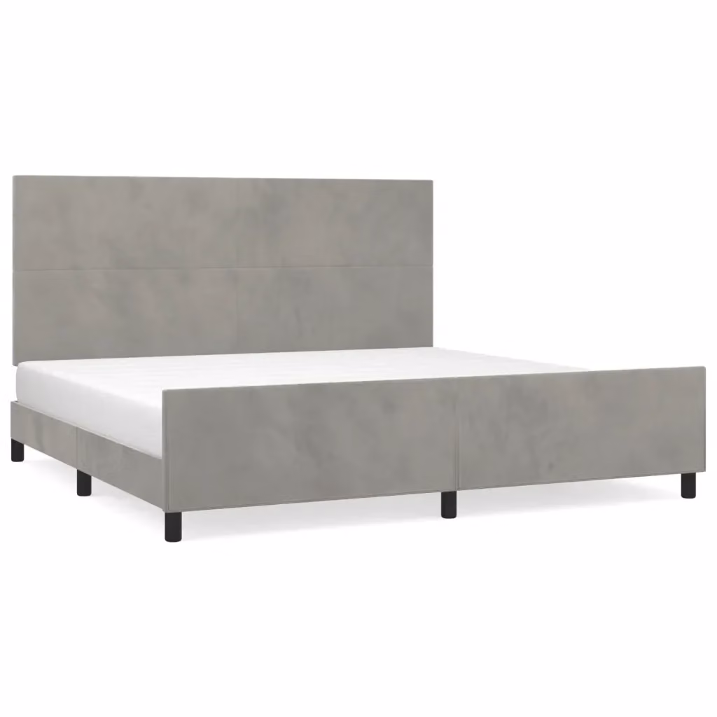 Giroletto vidaXL in Velluto Grigio con Listelli in Legno di Larice 200x200 cm – 2