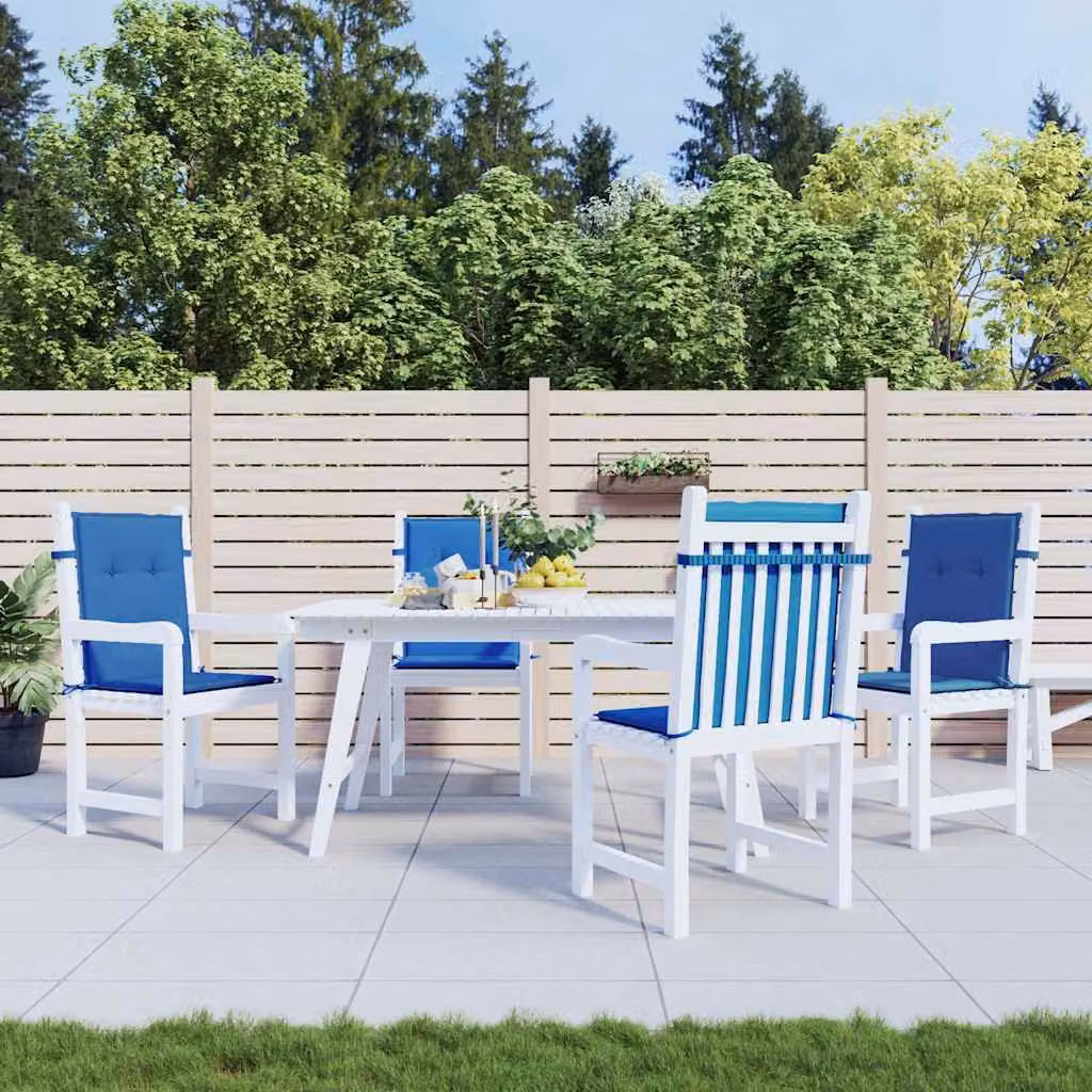 Set di 4 cuscini per sedia vidaXL in tessuto Oxford blu, impermeabili e traspiranti, L 100 cm x P 50 cm x H 3 cm