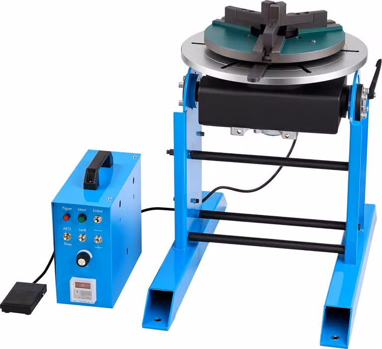 SucceBuy Tavola rotante per saldatura 300 kg, posizionatore per saldatura 200 W, angolo di inclinazione da -45° a 90°, velocità regolabile da 0,2 a 2,5 giri/min, azionamento elettrico e con pedale, adatto per lavori di taglio, levigatura e montaggio