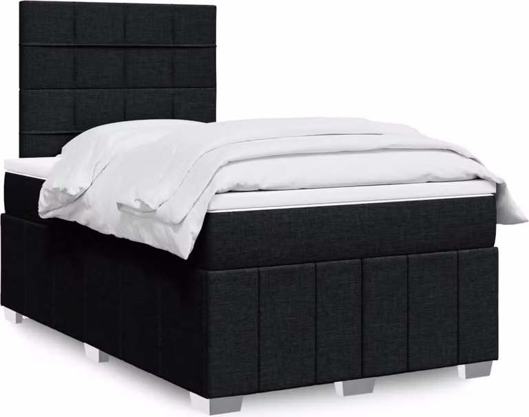 Maison Exclusive - Letto boxspring con materasso nero 120x190 cm Tessuto