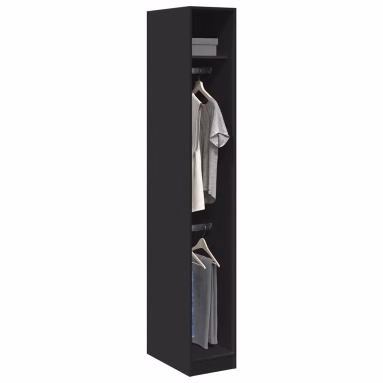 Armadio nero vidaXL in legno e MDF con ante a battente, L/P/H: 30 x 50 x 200 cm