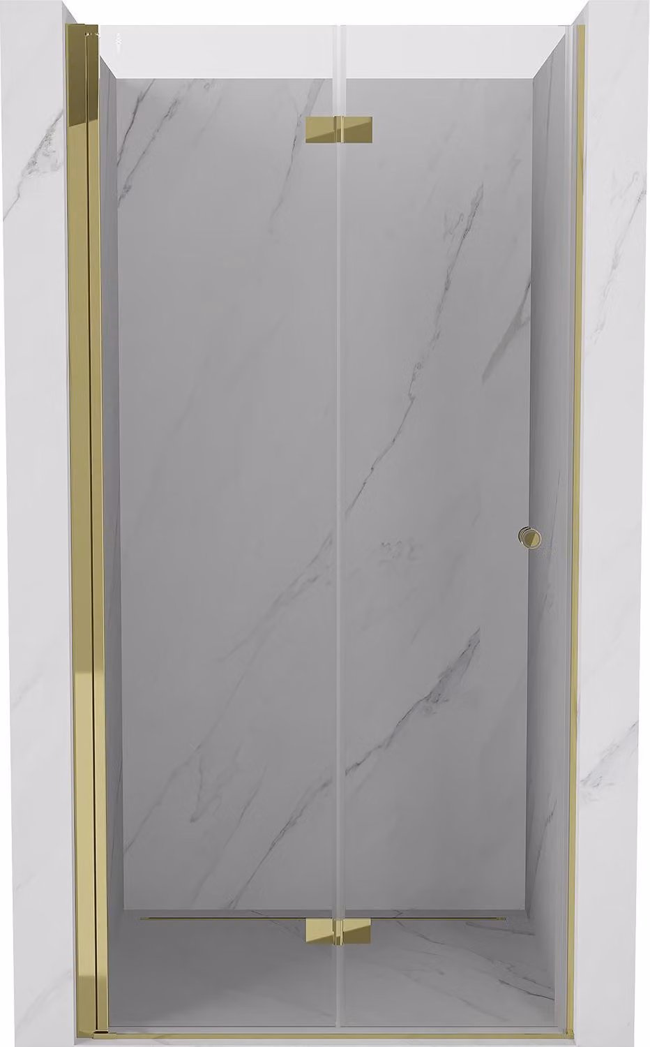 Mexen Mist-F porta doccia pieghevole sinistra 60 cm, trasparente, oro - 8A6-060-000-50-00-L