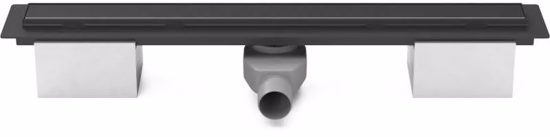 Canaletta lineare in plastica Chud?j, nera, 950 mm, con scarico laterale D 50 e sifone girevole CH PA 950 KC
