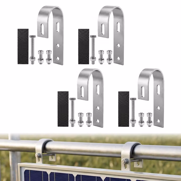 Set di 4 supporti in acciaio inossidabile per impianti fotovoltaici da balcone, universali