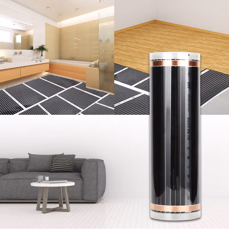 Jopassy foglio di riscaldamento a pavimento riscaldamento elettrico a infrarossi, 220W/m2, adatto per 1m2, set di fogli di riscaldamento, 2x0,5m per pezzo