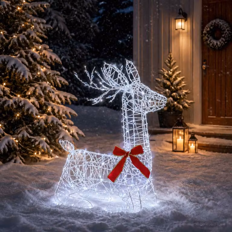 vidaXL Renna di Natale 3D LOVIISA 280 LED Bianco freddo