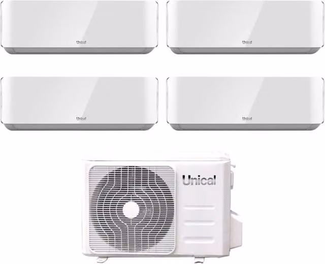 Climatizzatore Condizionatore Split Inverter Unical Serie AIR CRISTAL Quadri con KMX4 36HE R-32, Classe Energetica A++, Colore Bianco, Controllo Wi-Fi e App