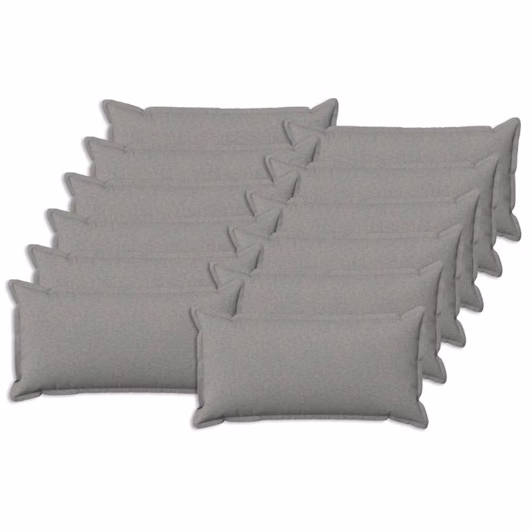 Set di 12 cuscini vidaXL HOUTEN in lino, colore Grigio, forma rettangolare, L/P/H: 80 x 40 x 40 cm