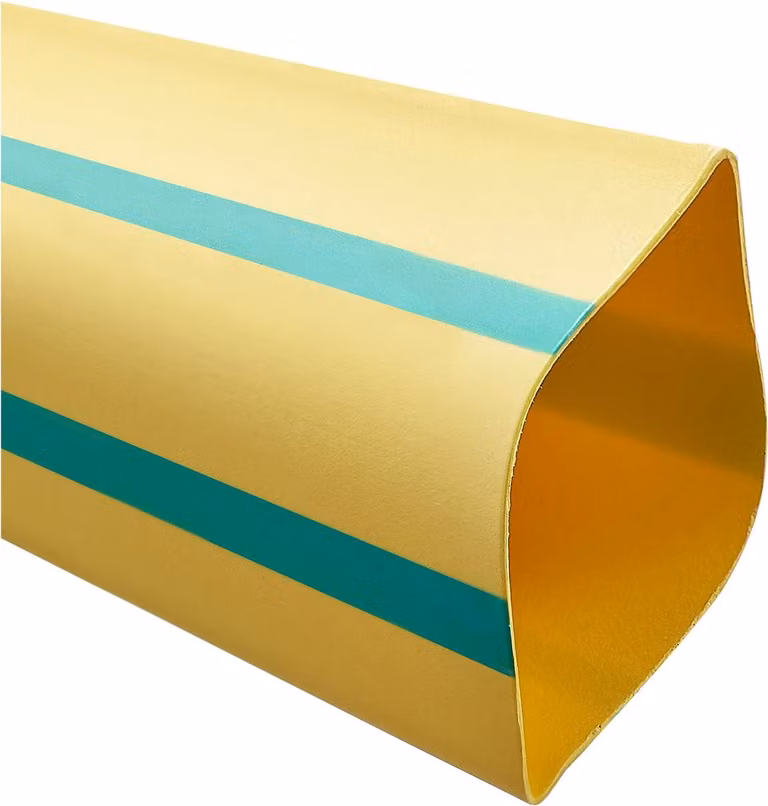 Tubo termoretraibile STEX24, rapporto di restringimento 2:1, venduto al metro, colore verde/giallo, dimensioni 76,2/38,1 mm, 3 pollici, temperatura di restringimento minima 110°C, prodotto completo