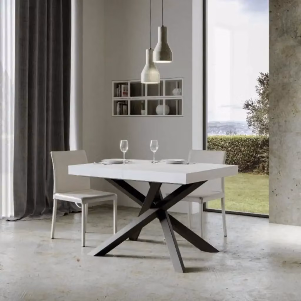 Tavolo allungabile Volantis Itamoby bianco frassino con gambe antracite L: 140/400 cm, P: 90 cm – 2