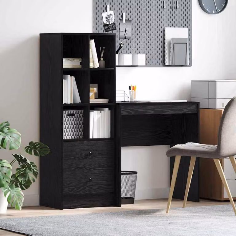 Maison Exclusive - Scrivania con cassetto 2 pcs Rovere Nero