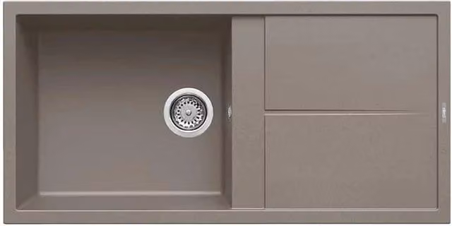 Lavello Elleci Incasso 1 vasca 100x50 Unico 480 Keratek Plus Grigio Dove Grey LKU48093