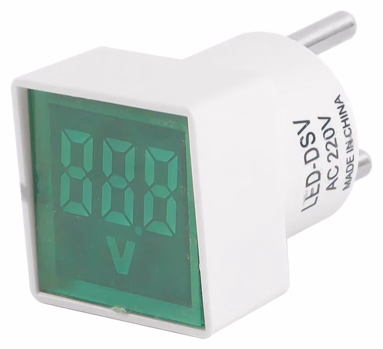 Voltimetro digitale, AC 50-500V, verde, 30x59 mm