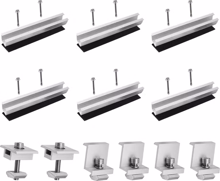 Zonnepaneelhouderset con accessori di montaggio | Stabilità elevata e installazione versatile per tetti piani