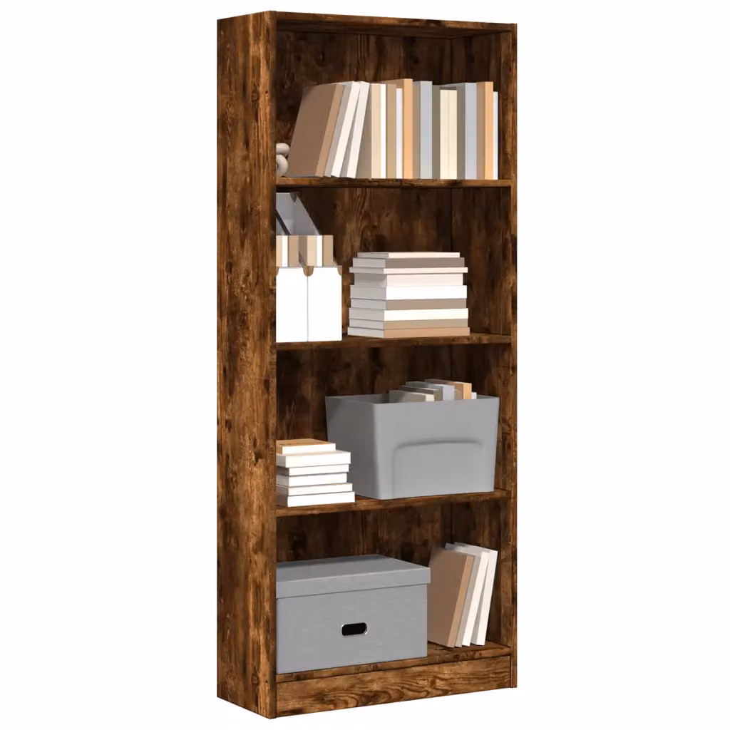 Libreria moderna vidaXL in legno di rovere color marrone, L 60 cm x P 24 cm x H 143 cm