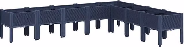 Fioriera | Cassetta per fiori | Vaso da Giardino con Gambe Grigio Blu 200x160x42 cm in PP