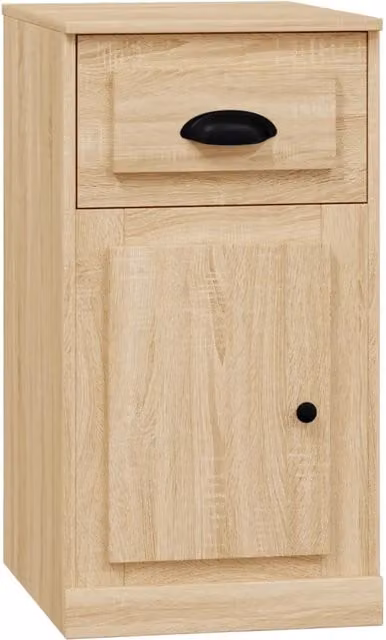 Mobiletto laterale con cassetto ergonomico contenitore 40 x 50 x 75 cm legno composito rovere Sonoma 02_0048270