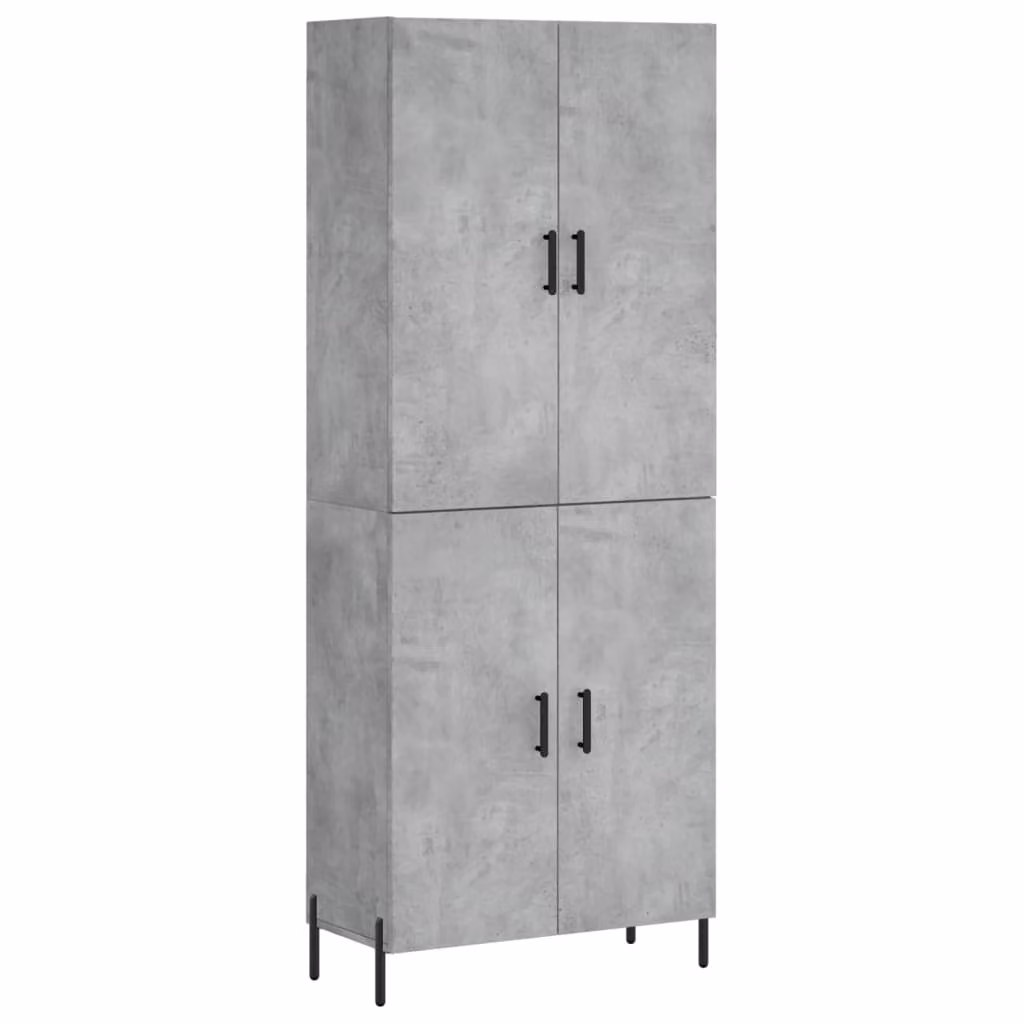 Credenza Grigio Cemento 69,5x34x180 cm in Legno Multistrato