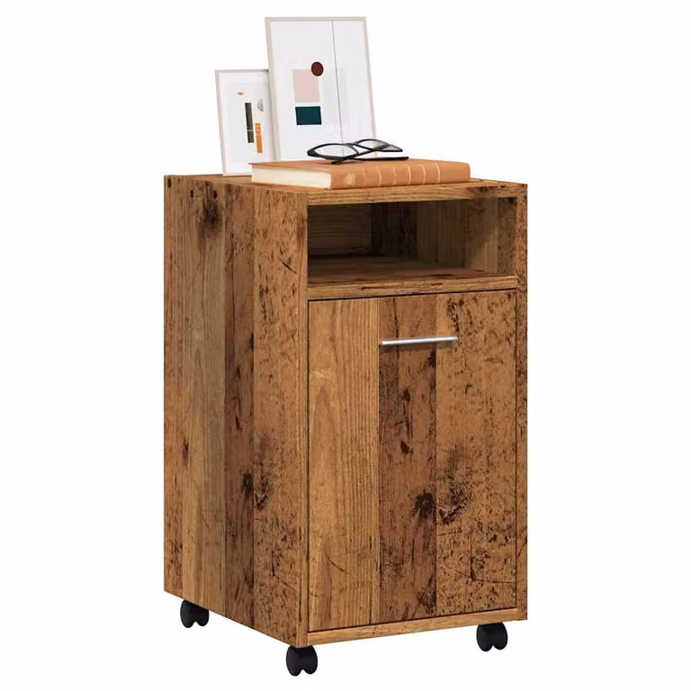 Armadio con ruote vidaXL in legno marrone con ante e ripiani L/P/H: 33 x 38 x 60 cm