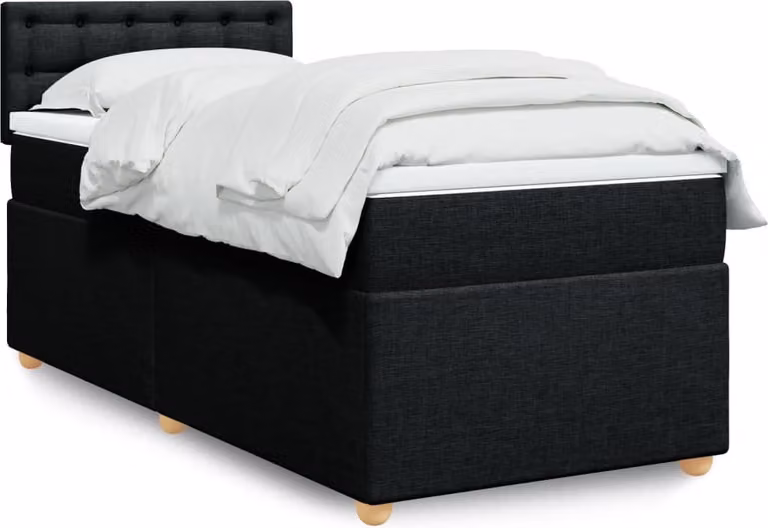 Maison Exclusive - Letto a Molle con Materasso Nero Singolo in Tessuto