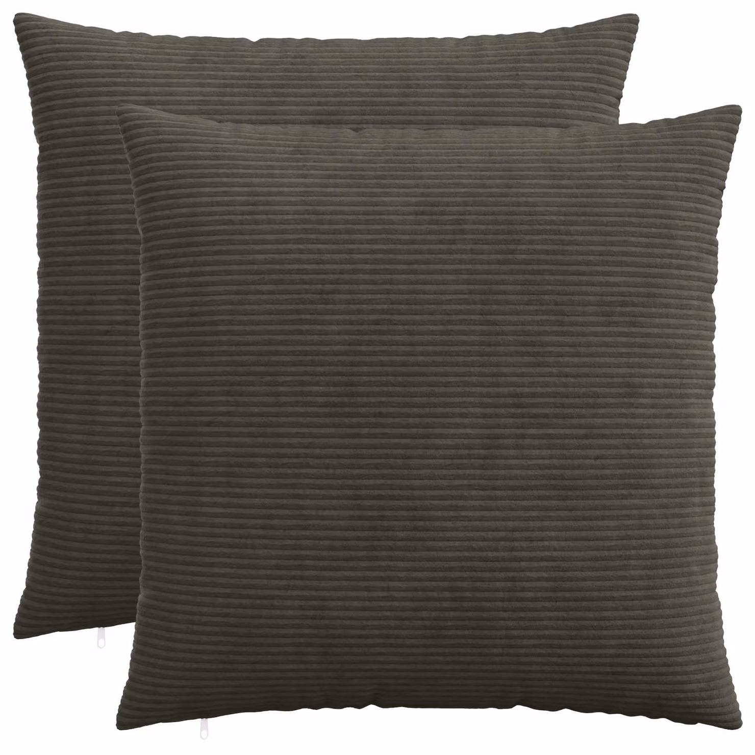 Set di 2 federe vidaXL HEERLEN in velluto a coste, colore antracite, 80 x 80 cm