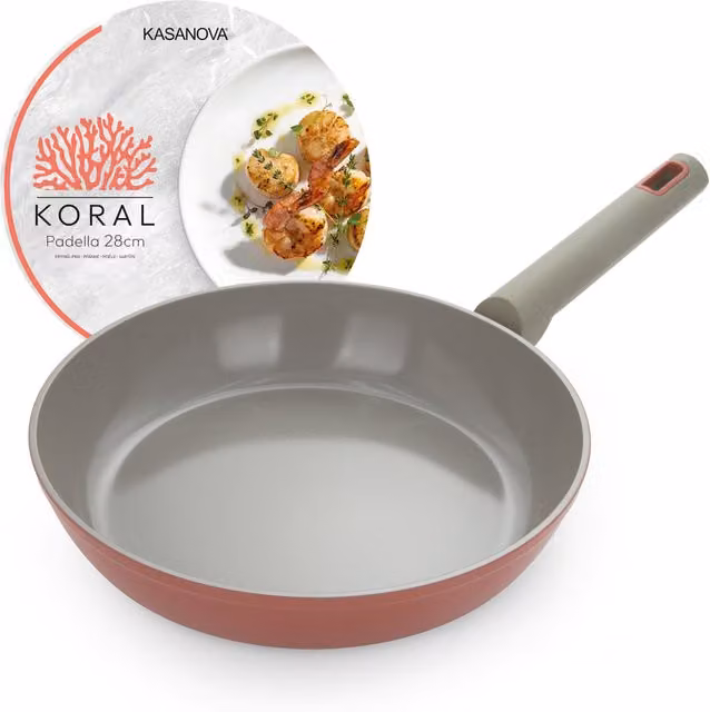 Padella antiaderente in ceramica Kasanova colore rosso, diametro 28 cm