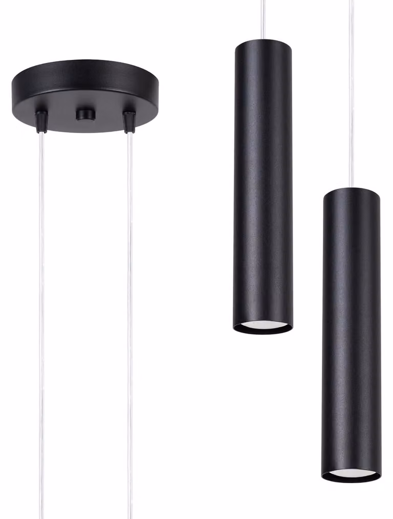 Lampada a sospensione MODENO nera 2xGU10x10W in metallo, dimensioni: 118x15x15 cm, IP20, Pure Lume