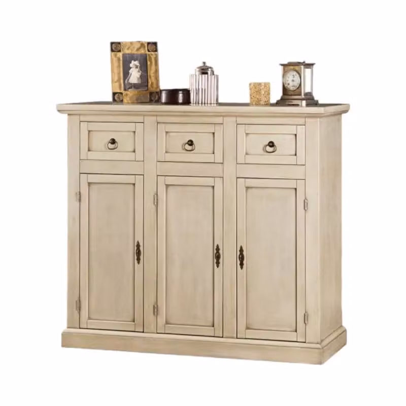 Madia credenza in legno avorio patinato Mobili 2G L: 100 cm, P: 39 cm, H: 85 cm – 1