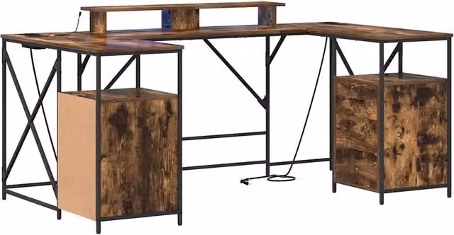 Scrivania | Tavolo da Ufficio Rovere fum¨¦ 182 x 101 x 87,5 cm Legno multistrato