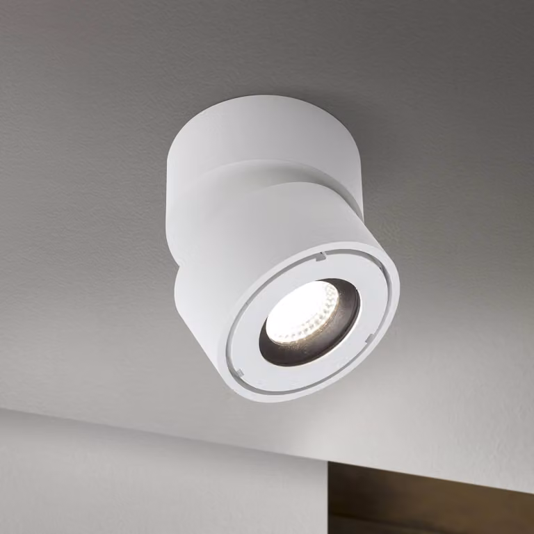 ORION Harvey Faretto da esterno a LED, bianco, Ø 10 cm, alluminio pressofuso Harvey, dimmerabile, Bianco / Opale, Alluminio, Moderno, Lampada LED da esterni