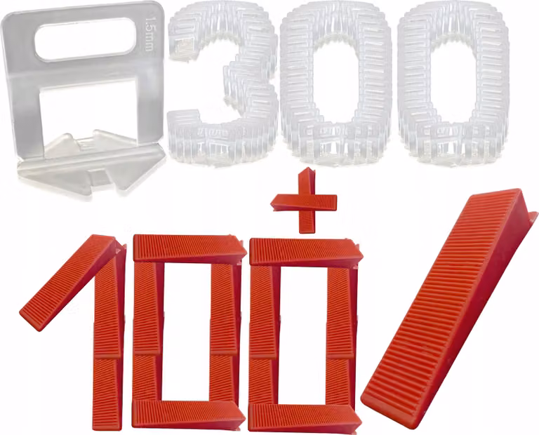 Sistema di livellamento delle piastrelle set 300 clip 100 cunei 1 5 mm Posa delle piastrelle