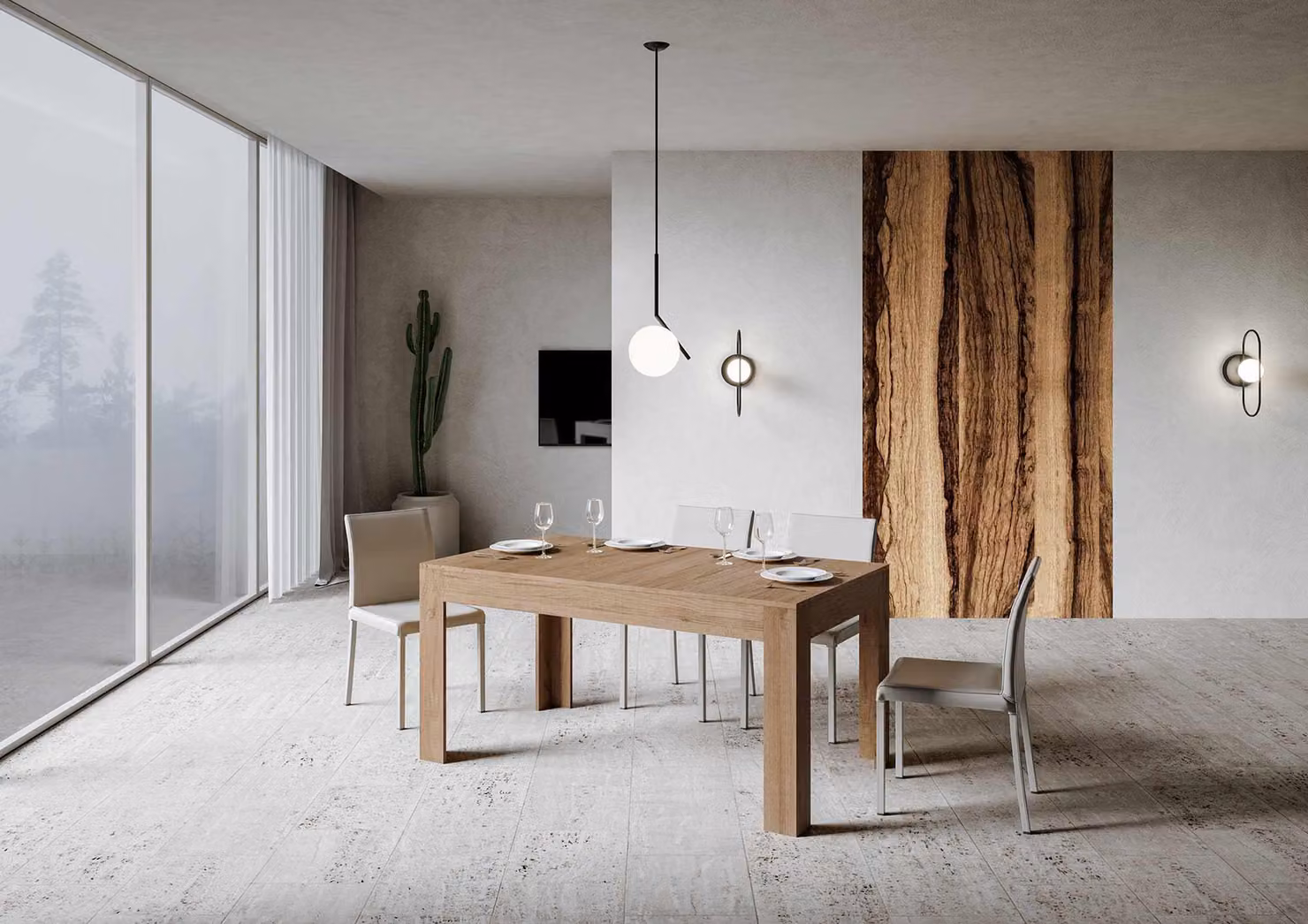 ITAMOBY - Tavolo allungabile 160/220x90 cm Bibi quercia natura
