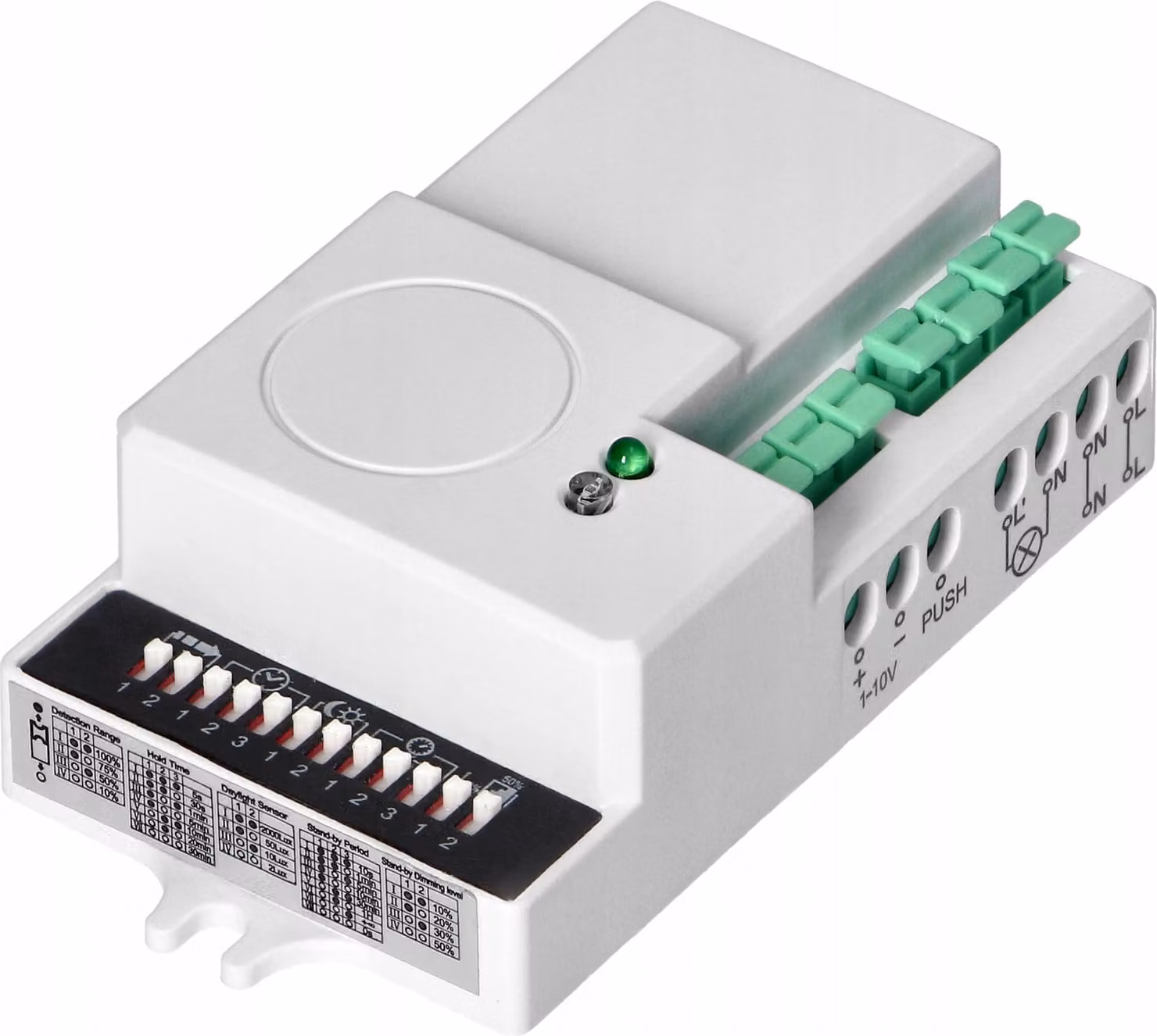 ORNO | Sensore Di Movimento A Microonde - 1200W - Mini - Rilevamento 360° - Dimmerazione - IP20