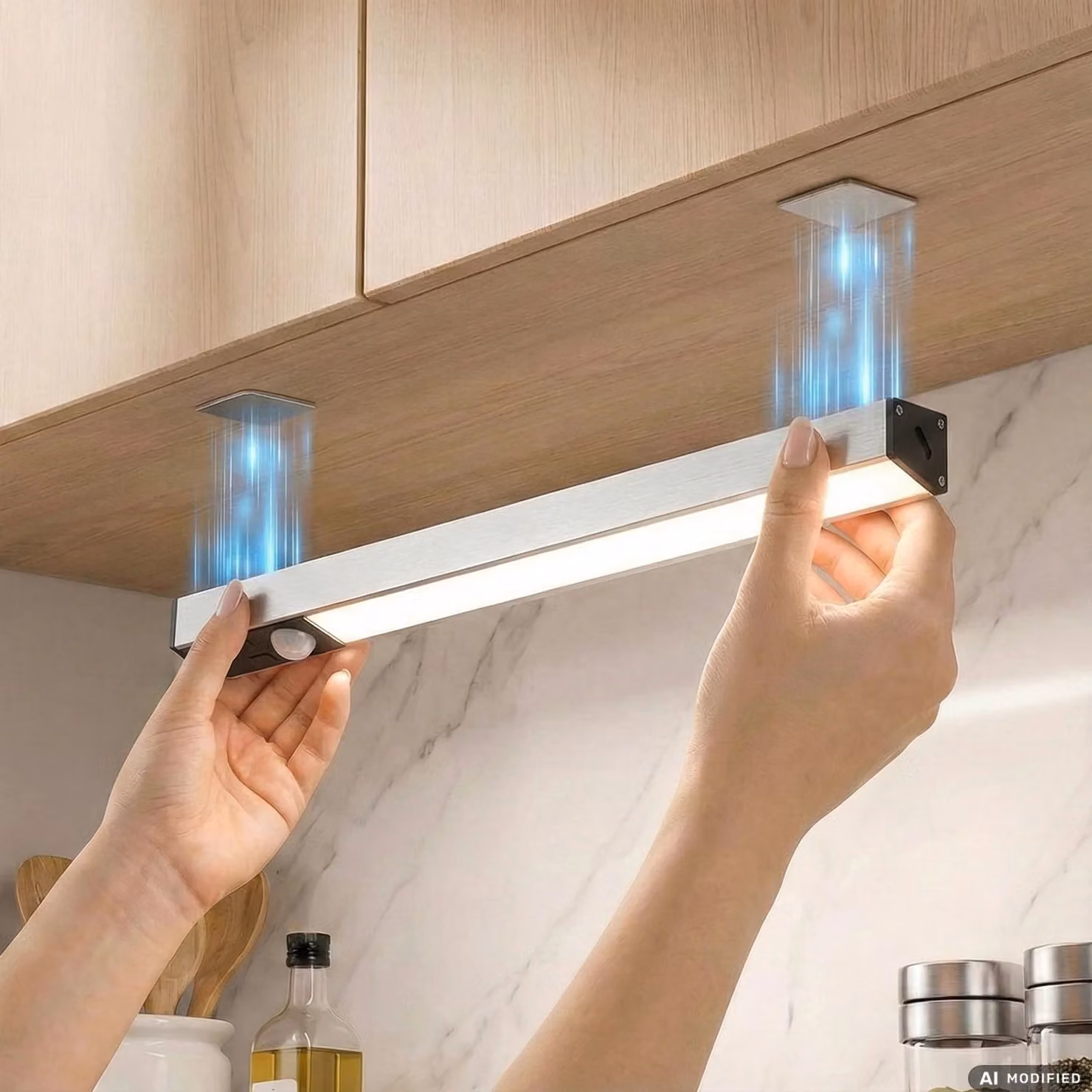 Dictrolux Barra LED Angolare Smartlight Bianca Ricaricabile con Sensore di Movimento e Dimmerabile L: 26 cm – 3