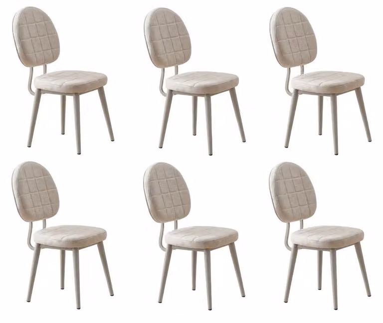 Set da sala da pranzo 6 sedie morbide, comode, moderne, confortevoli, beige