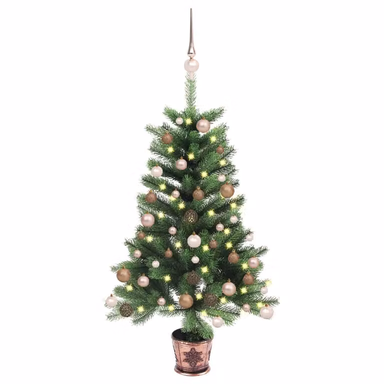 Maison Exclusive - Albero di Natale artificiale con luci e palline, 90 cm, verde