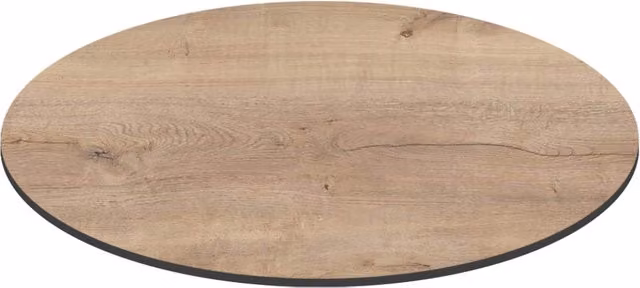 Oviala - Piano tavolo da giardino rotondo in HPL 70 cm rovere naturale