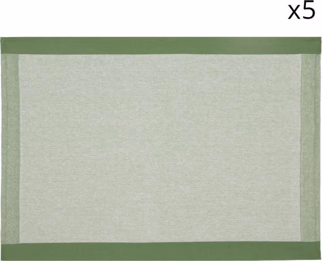 Set di 5 strofinacci KASANOVA colore verde, dimensioni 50x70 cm