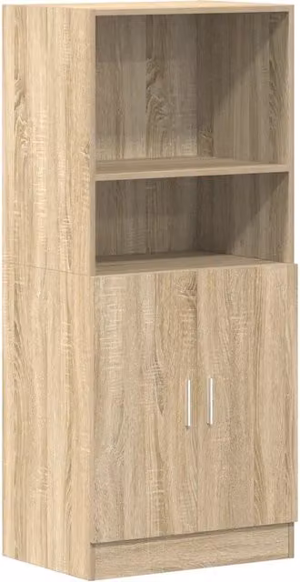 Mobile da cucina moderno HELLOSHOP26 in legno composito marrone con ante a battente e ripiani interni L: 57 cm, P: 41,5 cm, H: 131,5 cm