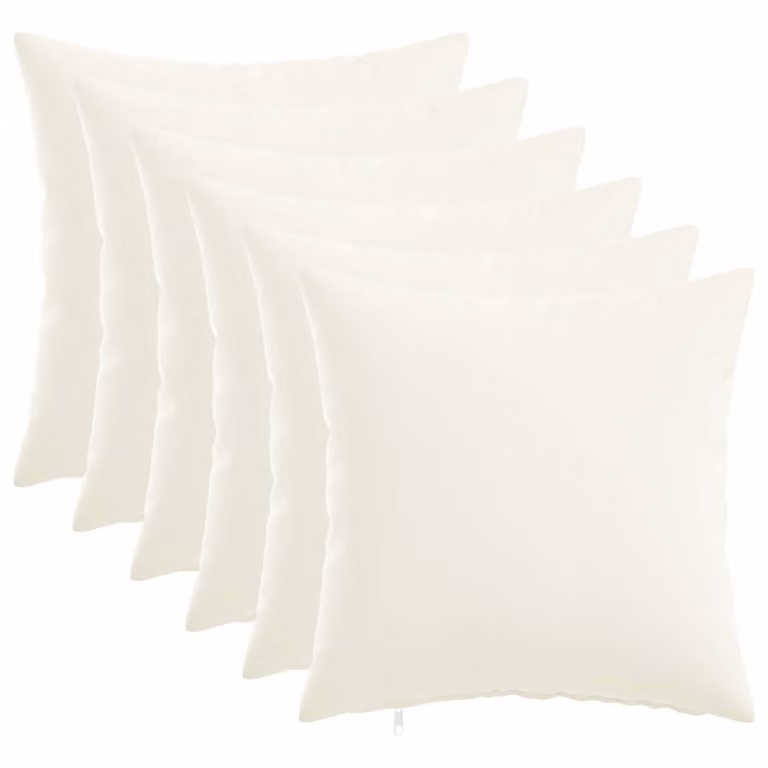 Set di 6 cuscini quadrati vidaXL HEERLEN in tessuto bianco lavabile