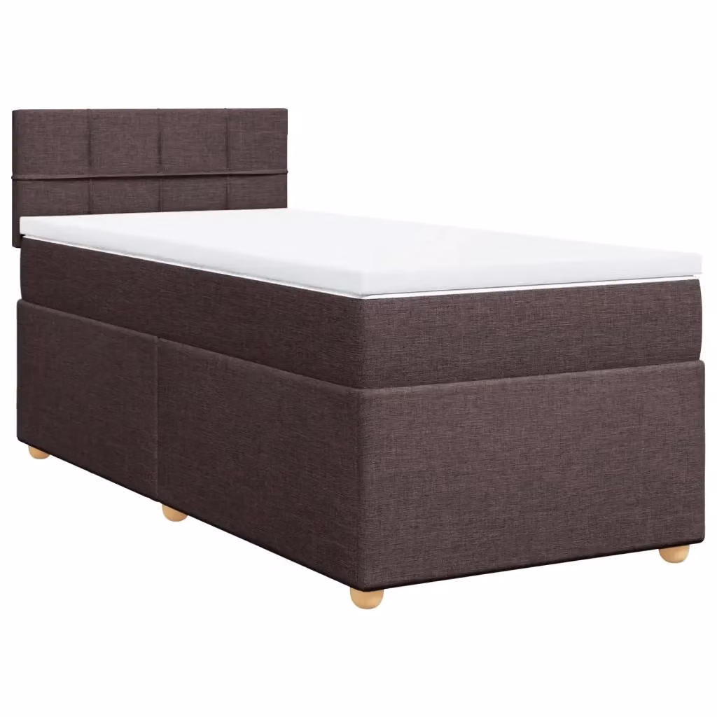 Letto a molle con materasso vidaXL in tessuto marrone e bianco L/P/H: 190 x 90 x 100,5 cm – 2