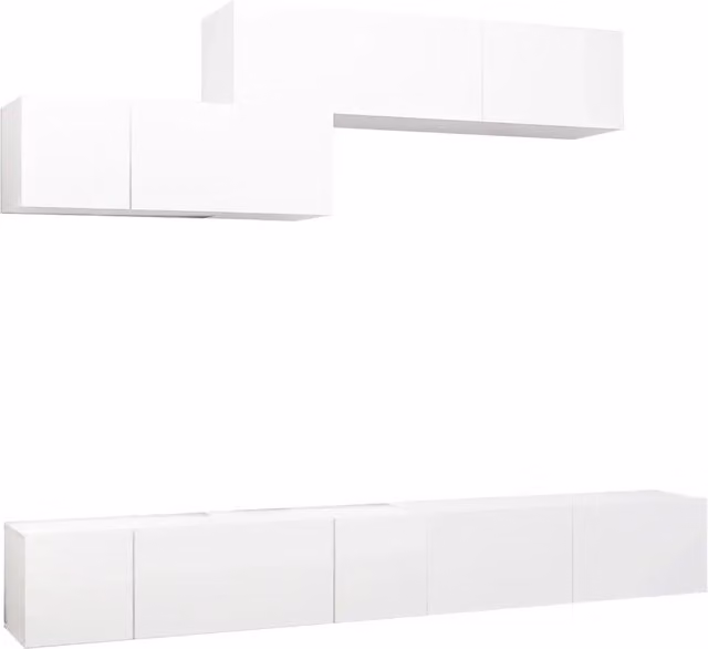 Set di Mobili Porta TV 6 pz | Armadietto TV | Mobile Porta TV Bianco in Legno Multistrato
